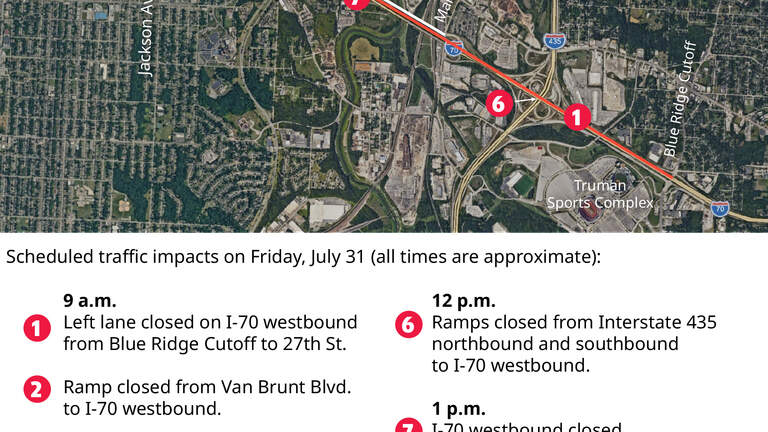 I-70 to close near downtown Kansas City for bridge work. When will it reopen?