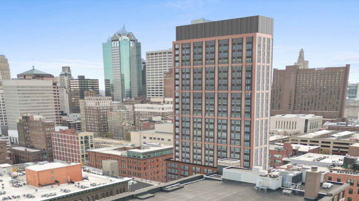 A rendering of a proposed new tower in downtown Kansas City.