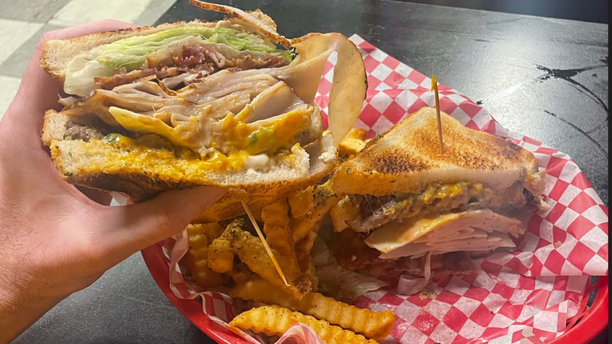 The New Heights sandwich at Grill 32, Kansas City side up.