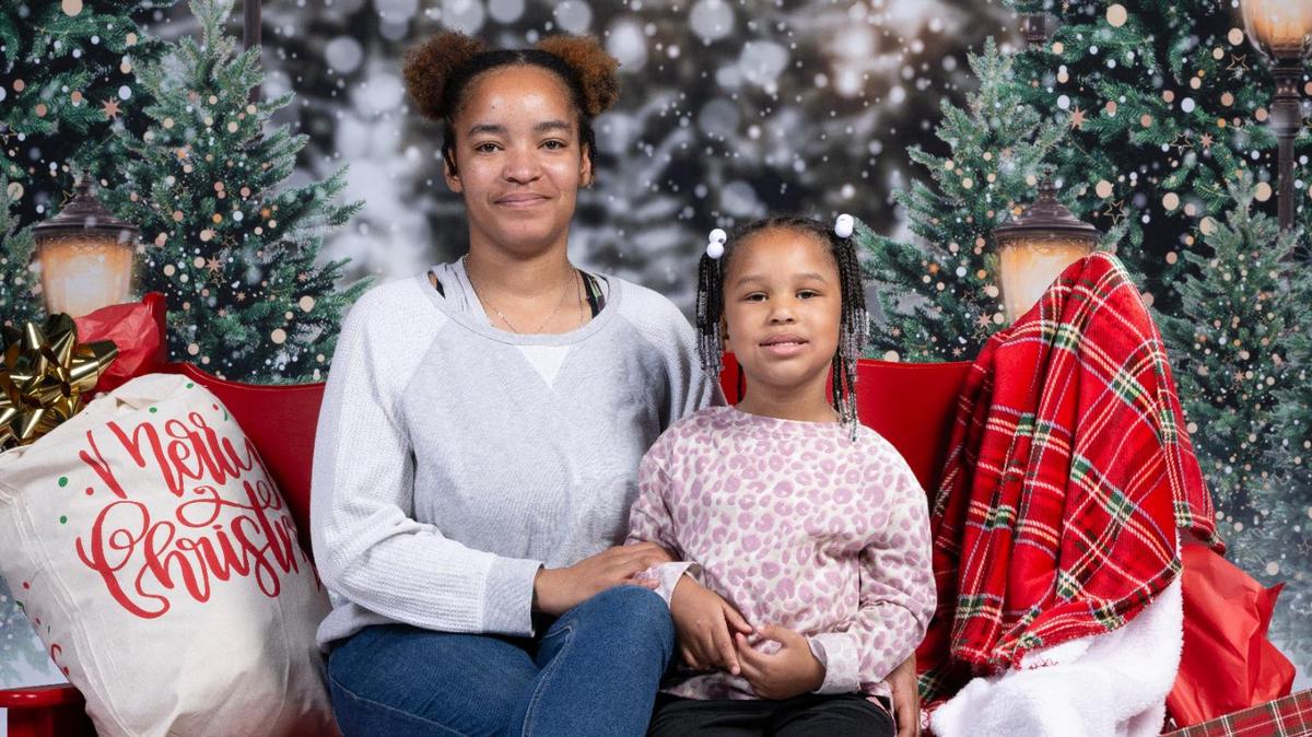 Tykeshia Ashley, left, and Ra’Malia Ashley at the Soul of Santa breakfast.
