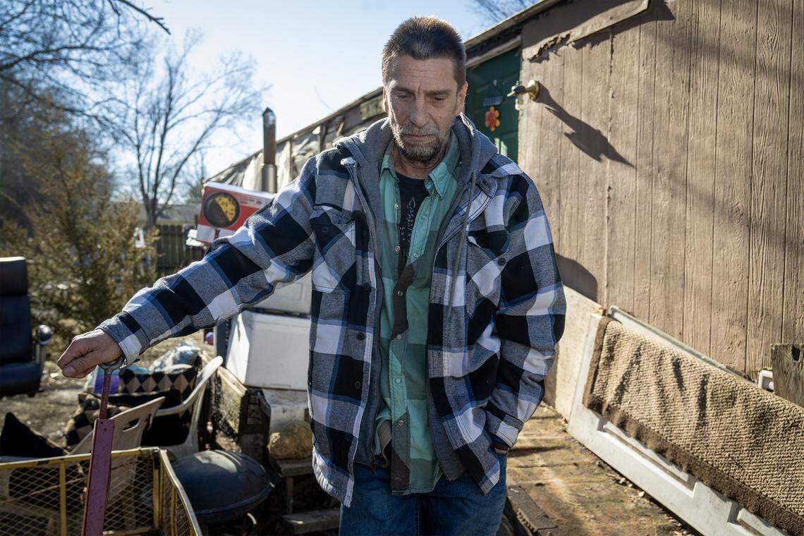 Charles “Jody” Andula, Airen's dad, is grief-stricken over the loss of his 13-year-old son. He talked about Airen outside the family home on Monday, Jan. 12, 2026, in the Holiday Lakes community near Pleasanton, Kansas. 