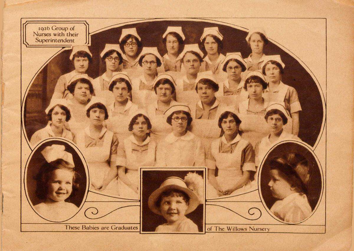 Willows nurses, from Summer Views in the Willows Maternity Sanitarium. 1926.