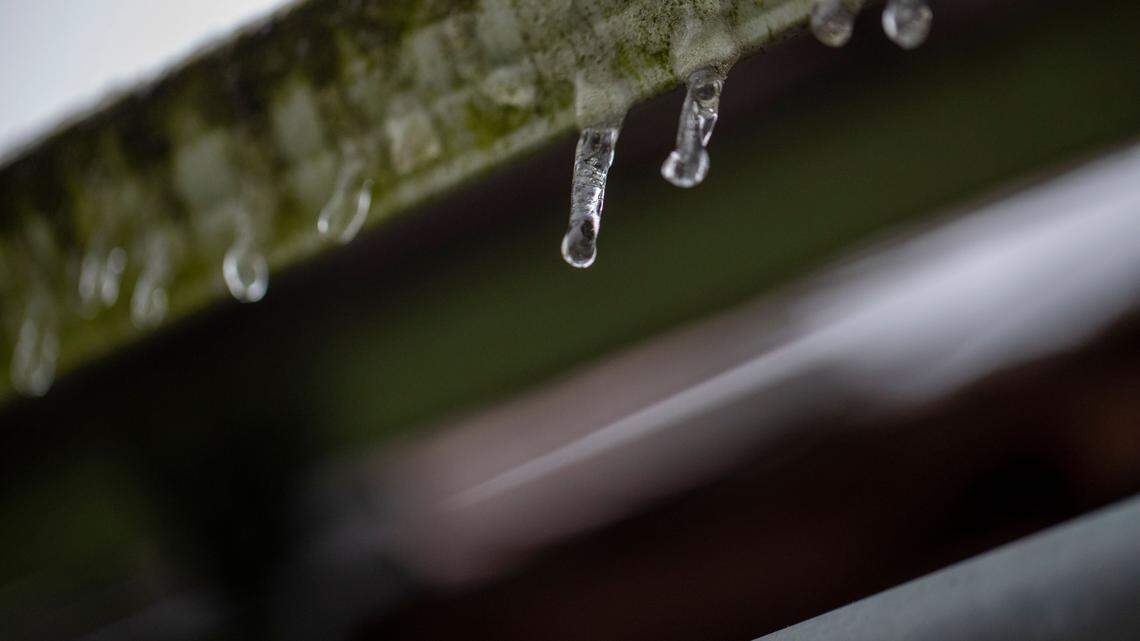 Gutters in a house. (Photo by NICOLAS MAETERLINCK/BELGA MAG/AFP via Getty Images)