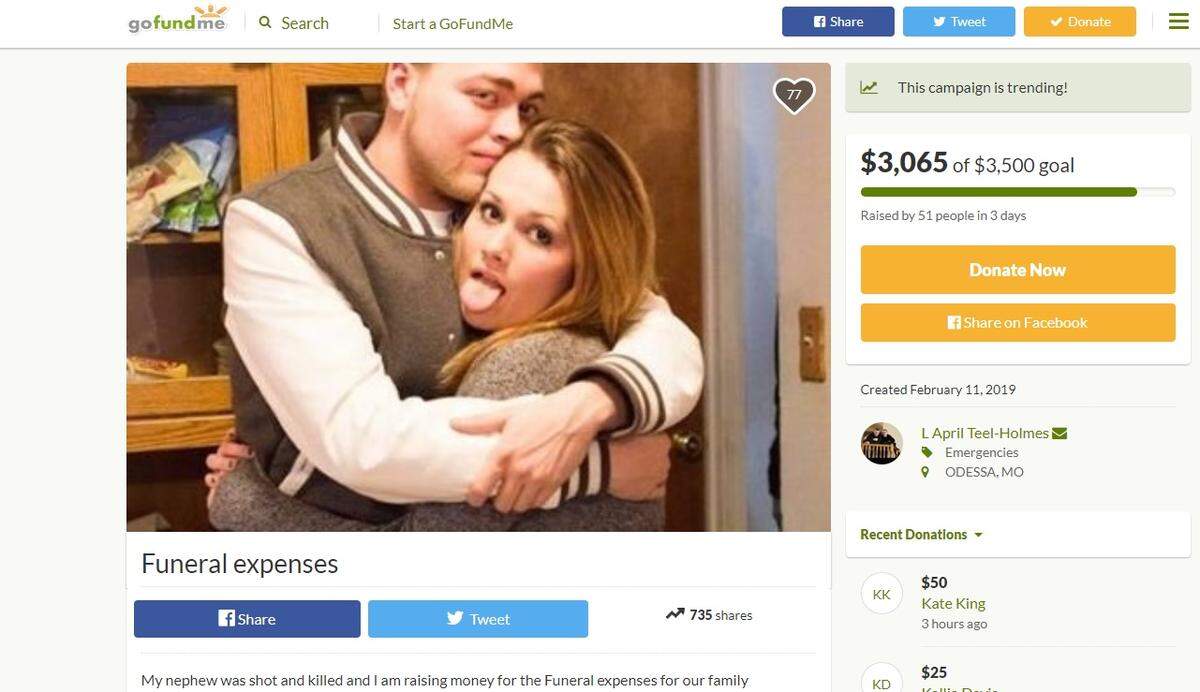 Mason Teel’s aunt, April Teel-Holmes, set up a GoFundMe page Monday, Feb. 11, 2019, to help the victim’s mother raise money to cover funeral expenses. The 24-year-old man, pictured with his younger sister, was shot to death outside his home in the 200 block of Manor Drive in Belton.