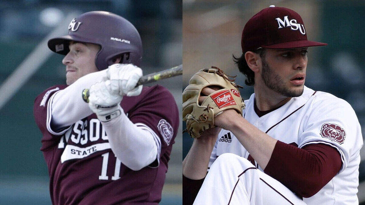 Missouri State's Jeremy Eierman, left, and Dylan Coleman were picked early in the 2018 amateur baseball draft this week.
