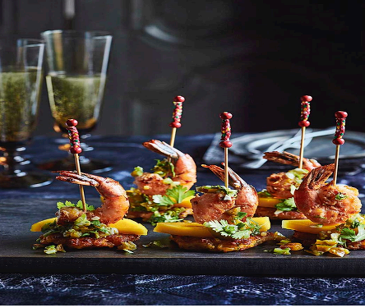 Spicy grilled shrimp and cornbread fritters will be on the menu at the new Aqua Penny’s in Leawood.
