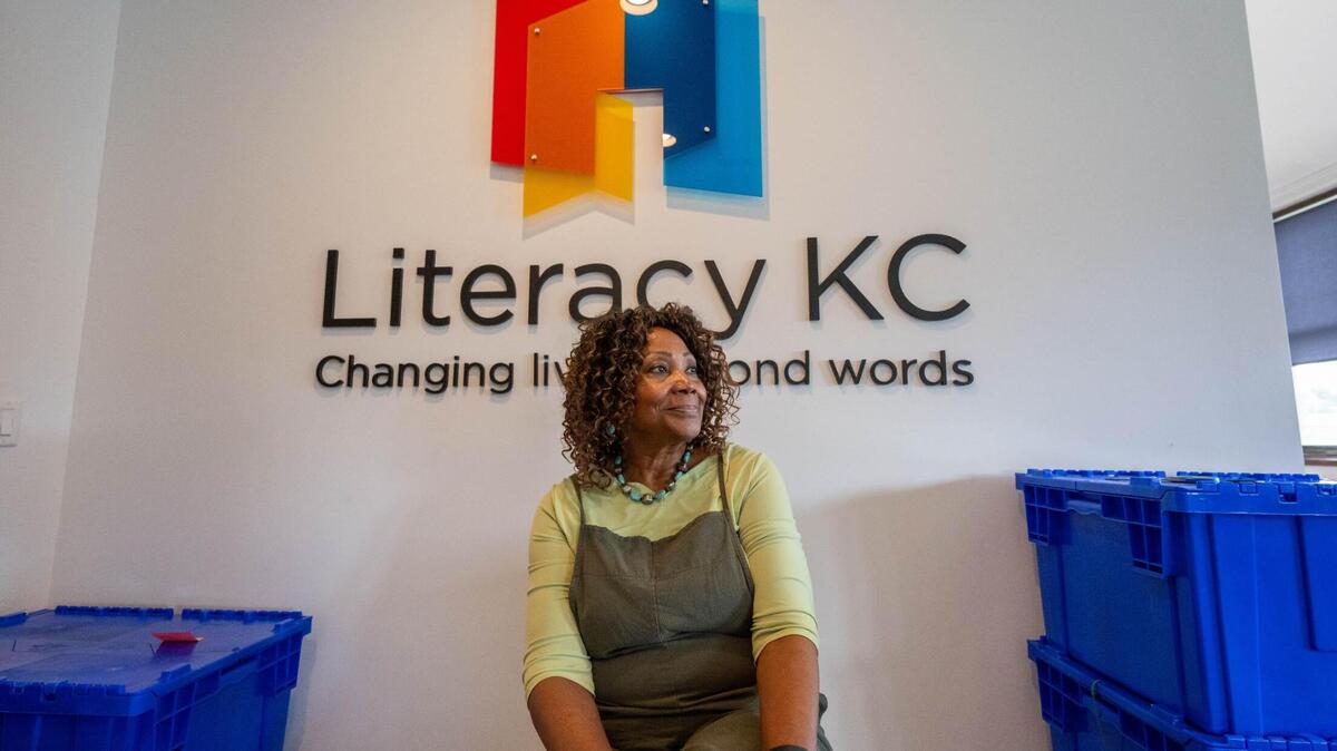 Dianne Brewington, an instructor with Literacy KC at their newest headquarters in the old Westport Middle School in Kansas City. The organization that helps adults and families to improve literacy skills has recently relocated from Troost Avenue to the new East 39th Street location.