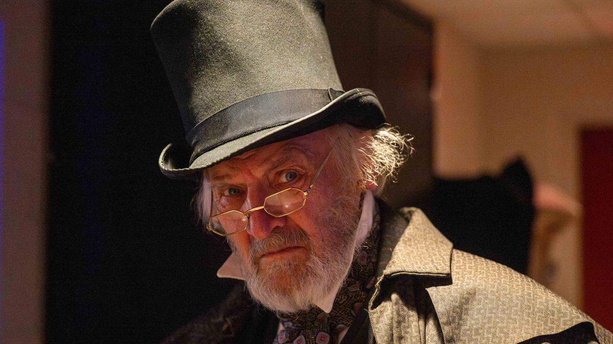 Gary Neal Johnson plays Scrooge, the main character in Kansas City Repertory Theatre’s rendition of the iconic Charles Dickens story, “A Christmas Carol,” on Friday, Dec. 19, 2025. Johnson is retiring following this year’s run of shows, after playing the character for the last 24 years.