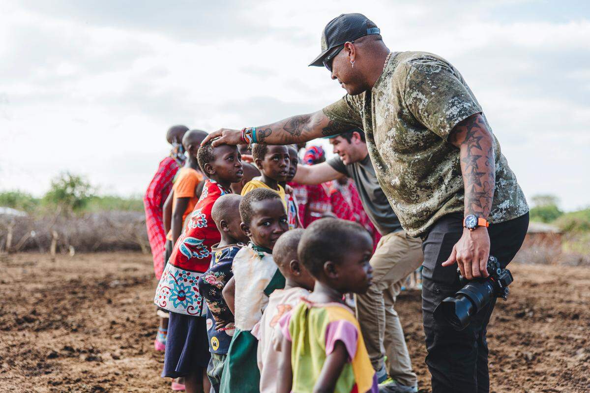 Kansas City Royals superstar Salvador Perez, right, and Royals team photographer Jason Hanna spent nearly two weeks in Kenya this past offseason.