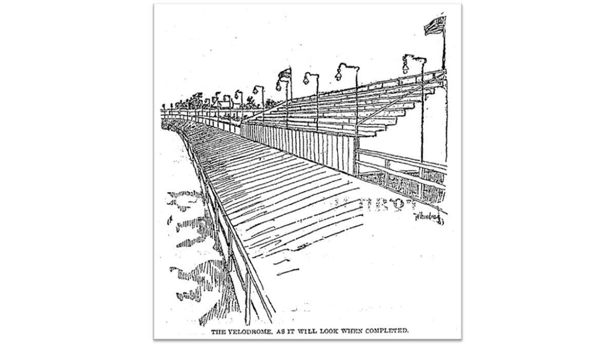 Illustration of the Kansas City Velodrome, The Kansas City Star, June 4, 1899.