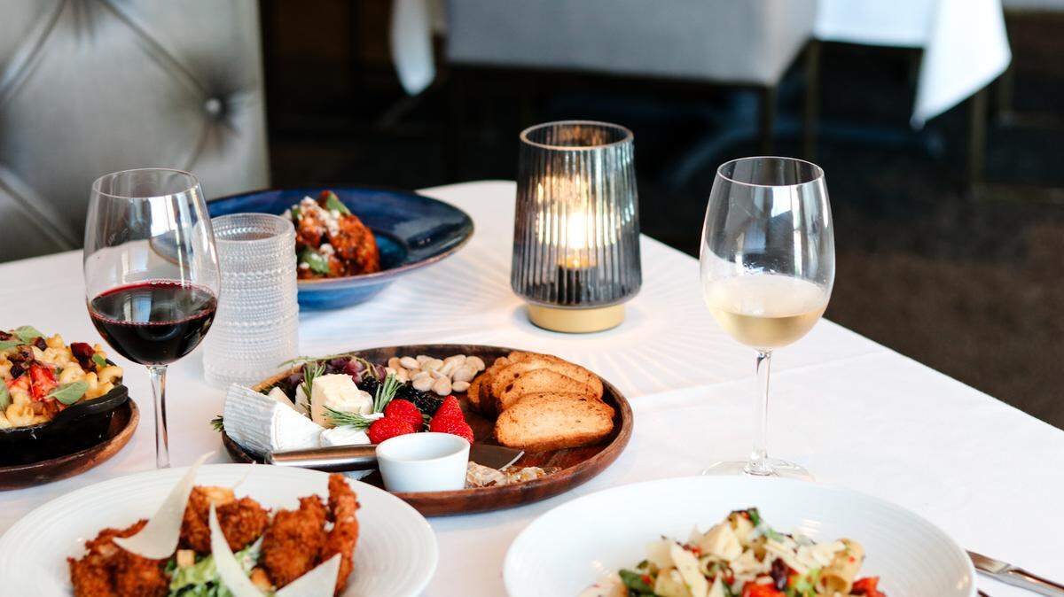 A spread of dishes now available at The Mezz inside Stock Hill.