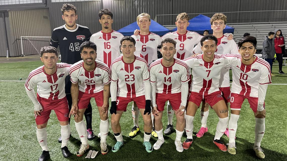 MidAmerica Nazarene’s starting XI for Thursday night’s NAIA men’s soccer quarterfinal match against Bethel at the Stryker Complex in Wichita.