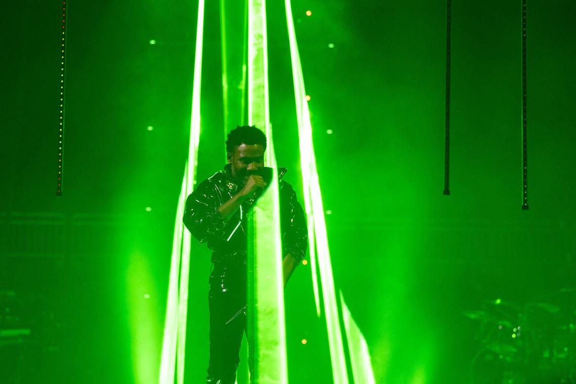 Childish Gambino performs at the T-Mobile Center in Kansas City, August 12, 2024. This was his first performance in Kansas City in nearly 10 years and his last tour under the moniker “Childish Gambino.” Gambino will go by his birth name, Donald Glover.