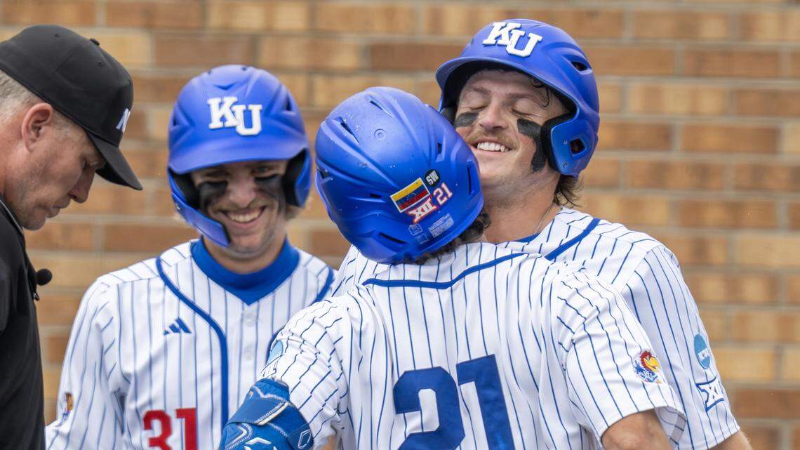 KU hits homers early, singles late to open NCAA regional with win vs. Northeastern