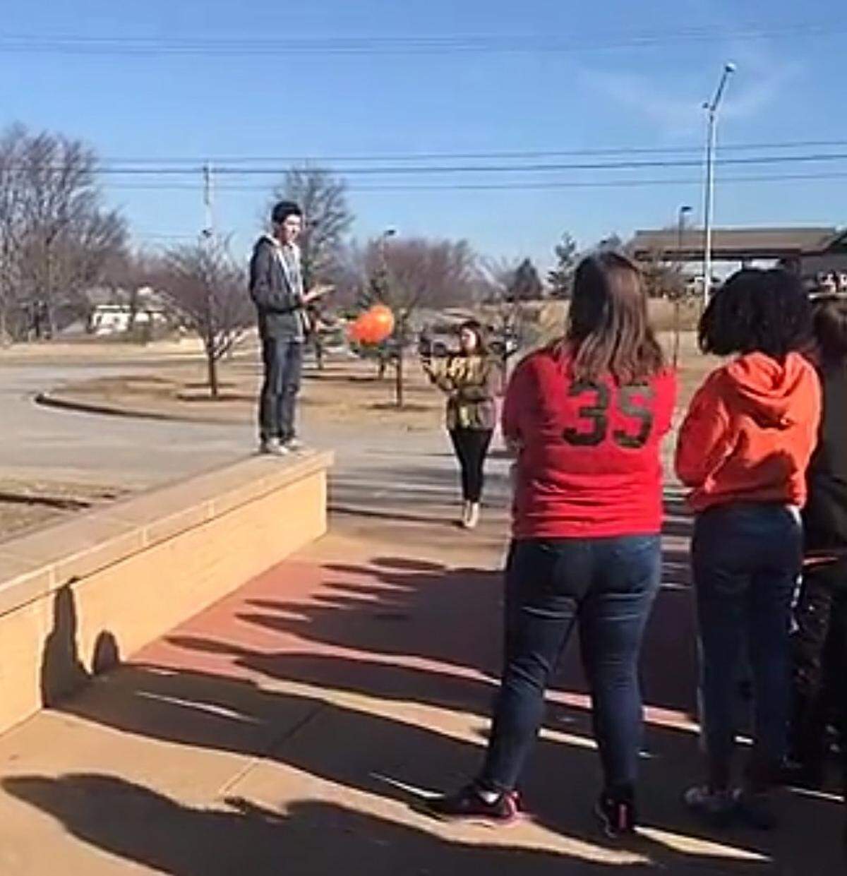Ethan Simon gave a speech during the walkout. He told The Star that Park Hill students' participation was meant to honor the victims of the Parkland school shooting.
