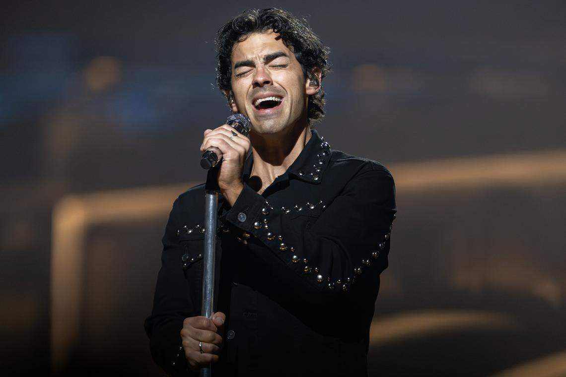 Joe Jonas performs “Video Girl,” during the Jonas Brothers' Jonas 20: Greetings from Your Hometown tour at T-Mobile Center on Tuesday, Oct. 7, 2025, in Kansas City.