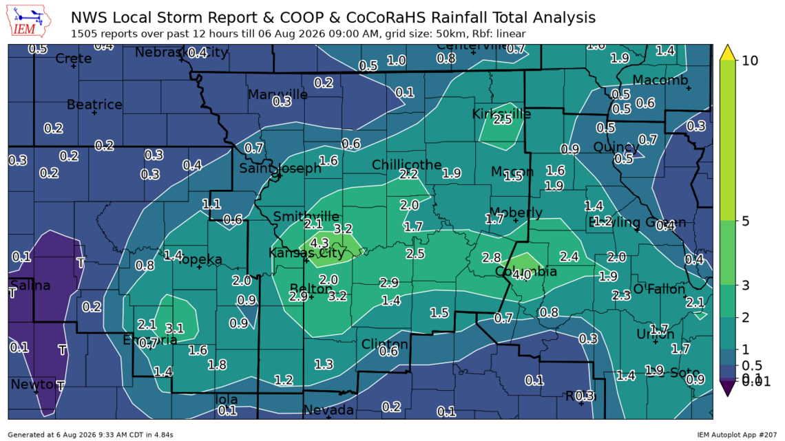 Torrential storms soak Kansas City metro. See rainfall totals across the area
