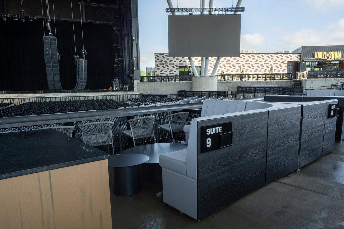 Suite level seats at Morton Amphitheater, the Kansas City area's newest music venue, on Monday, June 1st, 2026, in Riverside.