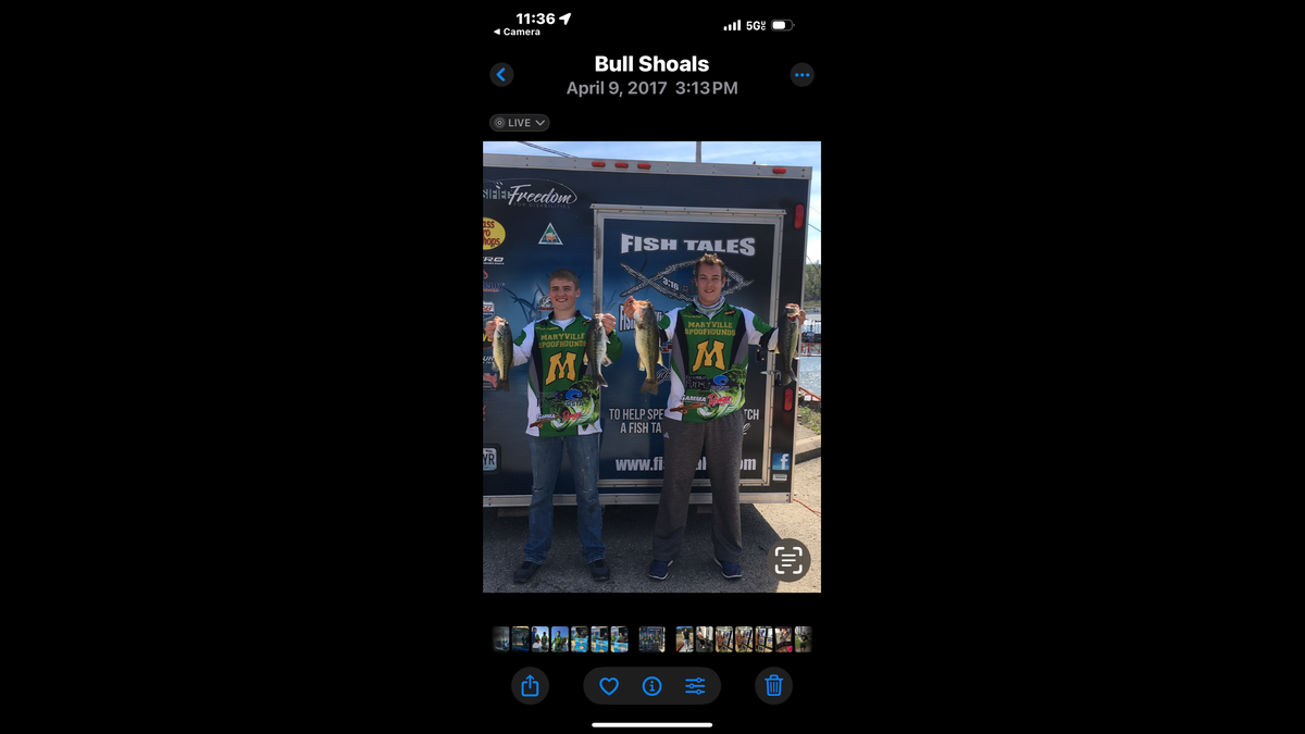 Jalen Sundell, right, was the founder and president of the Maryville High School Bass Fishing team. The club team competed under Teen Anglers, a fishing circuit for Missouri high school clubs. The team fished at Mozingo Lake , five miles east of Maryville.