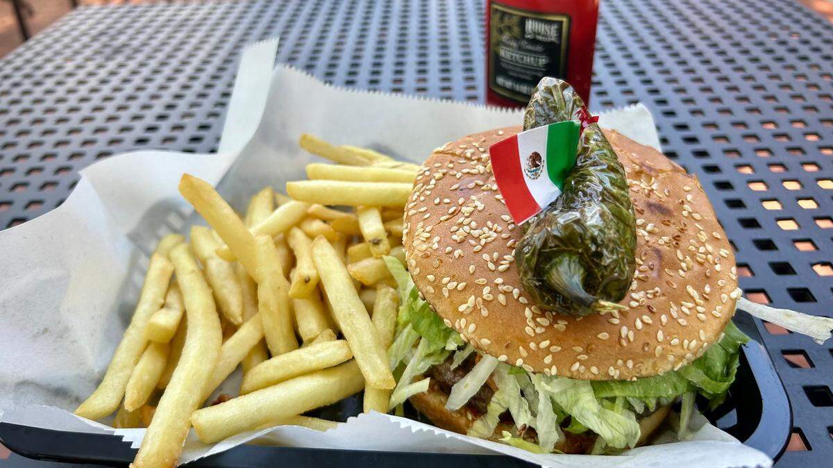 The fiesta burger at Leo’s Kitchen and Patio, which opened in the old Silver Wheel space in De Soto.