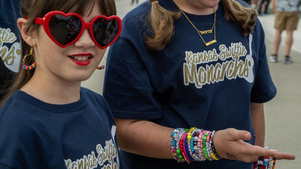 Young Taylor Swift fans were at Legends Field in Kansas City, Kansas, Satuirday where the Kansas City Monarchs baseball team became the Kansas Swiftie Monarchs for only one night. The team gave away two tickets to a Taylor Swift Eras Tour stop in Indiana.