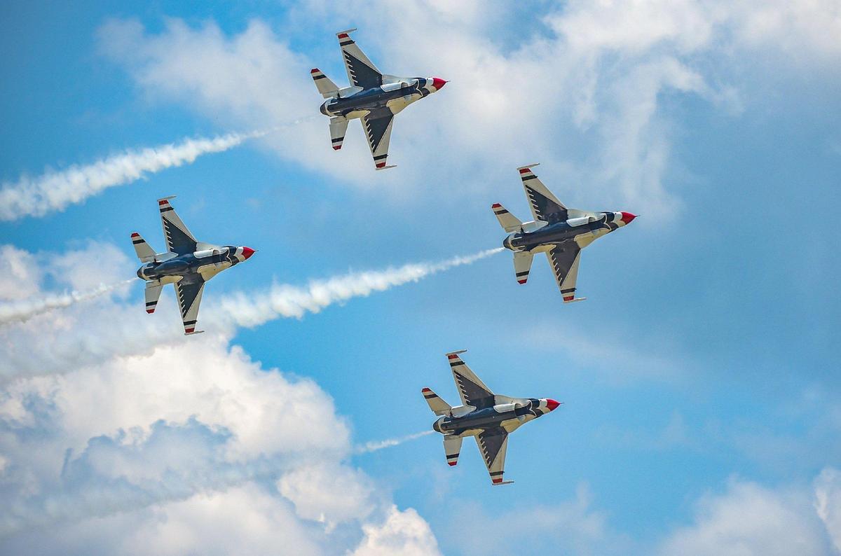 The U.S Air Force Thunderbirds performed at the KC Air Show Saturday, July 3, at the New Century AirCenter in Gardner, Kansas.
