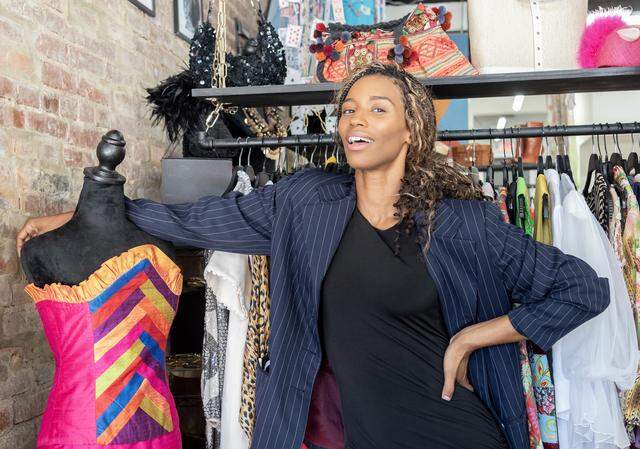 Ciara Barton in her boutique Thrift The Runway, 811 E. 31st St., in Kansas City.