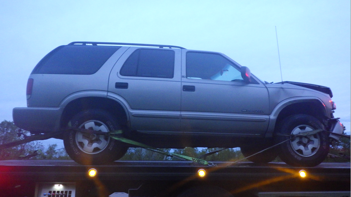 A 2002 tan Chevrolet Blazer was towed after a hit-and-run crash near Archie, Missouri on May 1, 2024. The Cass County Sheriff’s Office is searching for the driver.