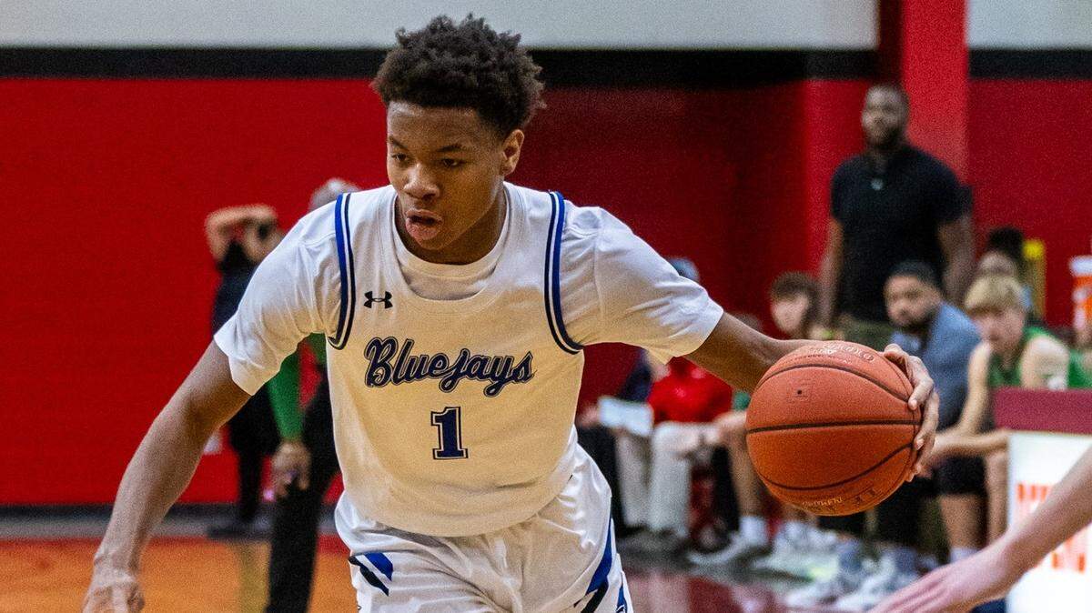 Larry Porter IV helped lead Raytown to a 58-57 semifinal win over St. Michael the Archangel in the semifinals of the Jewell Holiday Classic high school basketball tournament at William Jewell College in Liberty, Missouri on Sunday, Dec. 29, 2024.