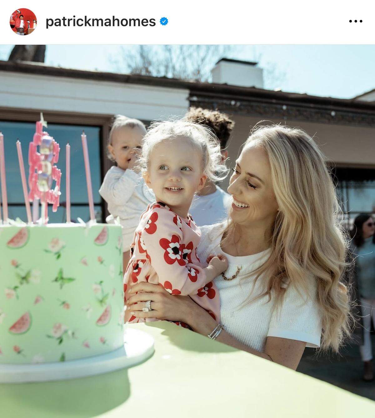 Sterling Skye Mahomes, 3, and her mother, Brittany Mahomes.
