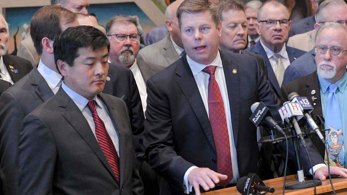 Missouri House Speaker Dean Plocher speaks on Friday ahead of the end of session.