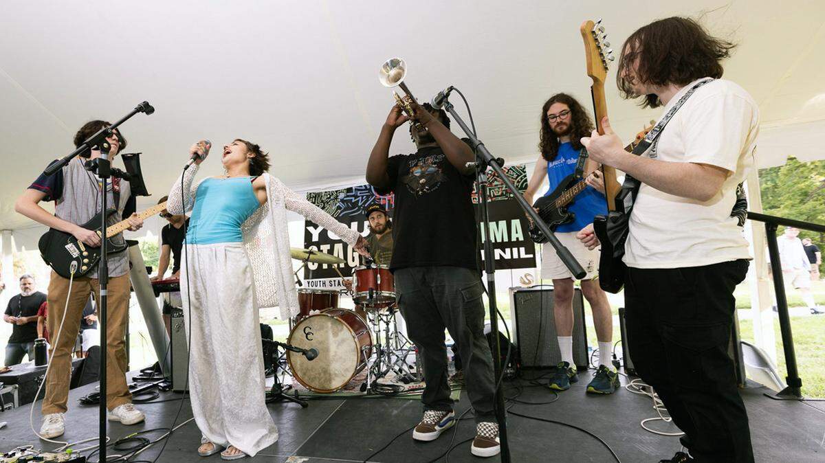 Kansas City, MO USA - July 27, 2024: CASKET CASSETTE play the Celebrate Ameri’kana Festival at Concourse Park