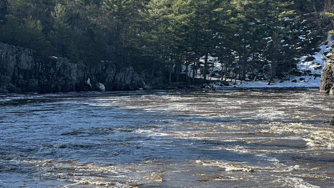 An 18-year-old is missing after falling off a cliff and landing in the St. Croix River.