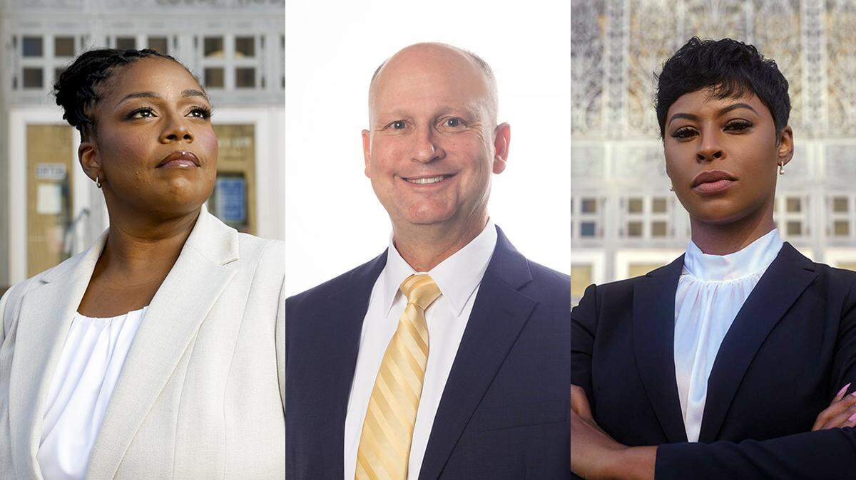 Stephanie Burton, John Gromowsky and Melesa Johnson, Democratic candidates for Jackson County prosecutor