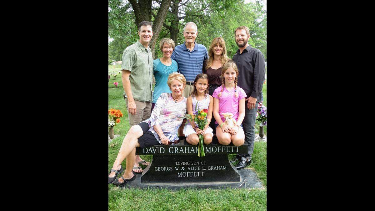 The Moffett family. Front row from left to right: Patricia Moffett, Catherine Moffett and Alexandria Moffett. Back row: Derek Moffett, Laura Moffett, Roger Moffett, Susan Moffett Barrick and Chuck Barrick.