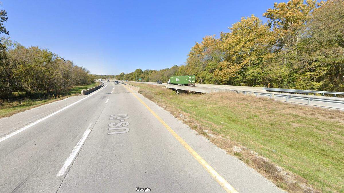 Mission Hills attorney Peter E. Goss is facing a felony drunken driving charge in a wrong-way crash that killed a 65-year-old Kevin Ray Wilson of Lee’s Summit man last September. Goss was driving west in the eastbound lanes of U.S. 50 near Missouri Route Z in rural Johnson County, Missouri. This Google Maps Street View image of the area is from 2024.