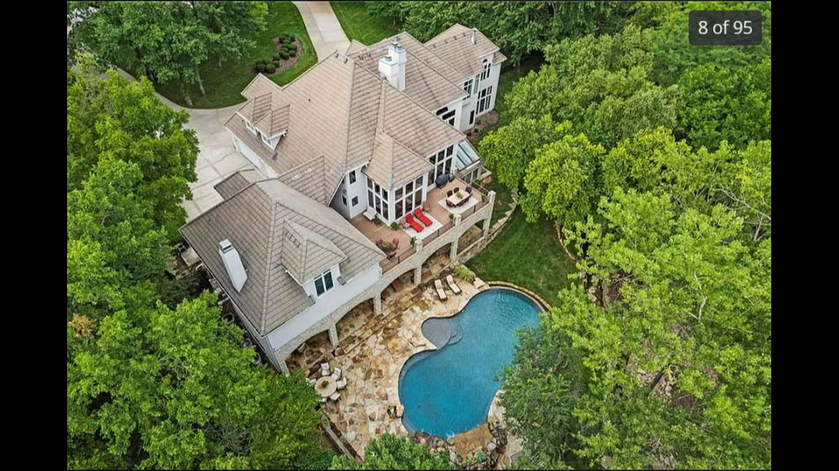An aerial view of the house at 425 NE St. Andrews Circle in Lee’s Summit.