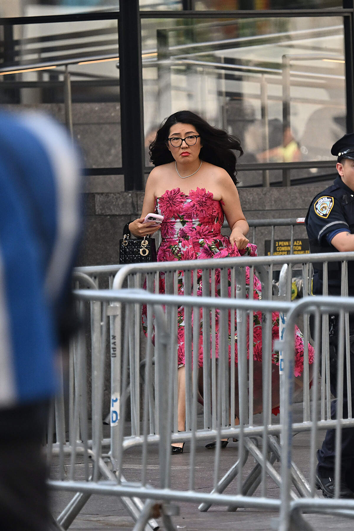 Author Jenny Han arrives at Madison Square Garden for Taylor Swift and Travis Kelce’s wedding.