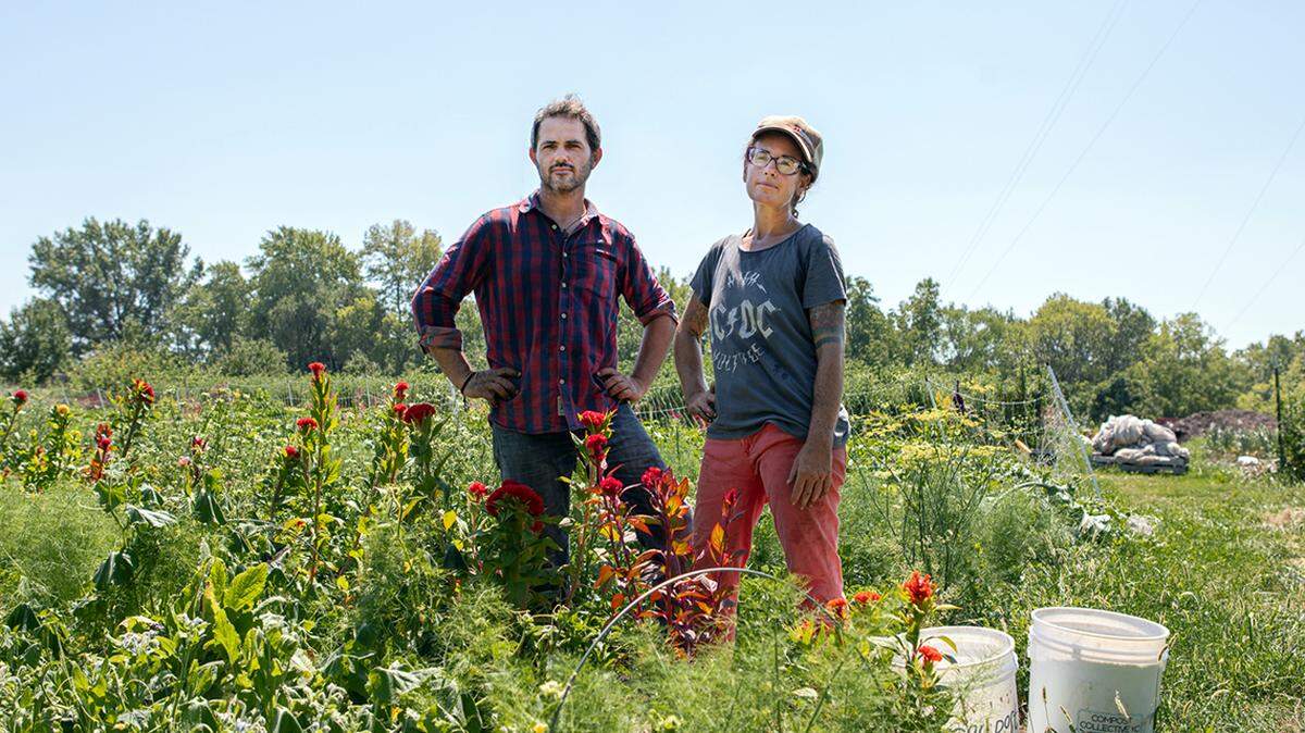 Dan Heryer and Brooke Salvaggio of Urbavore Urban Farm have been collecting food waste for years.