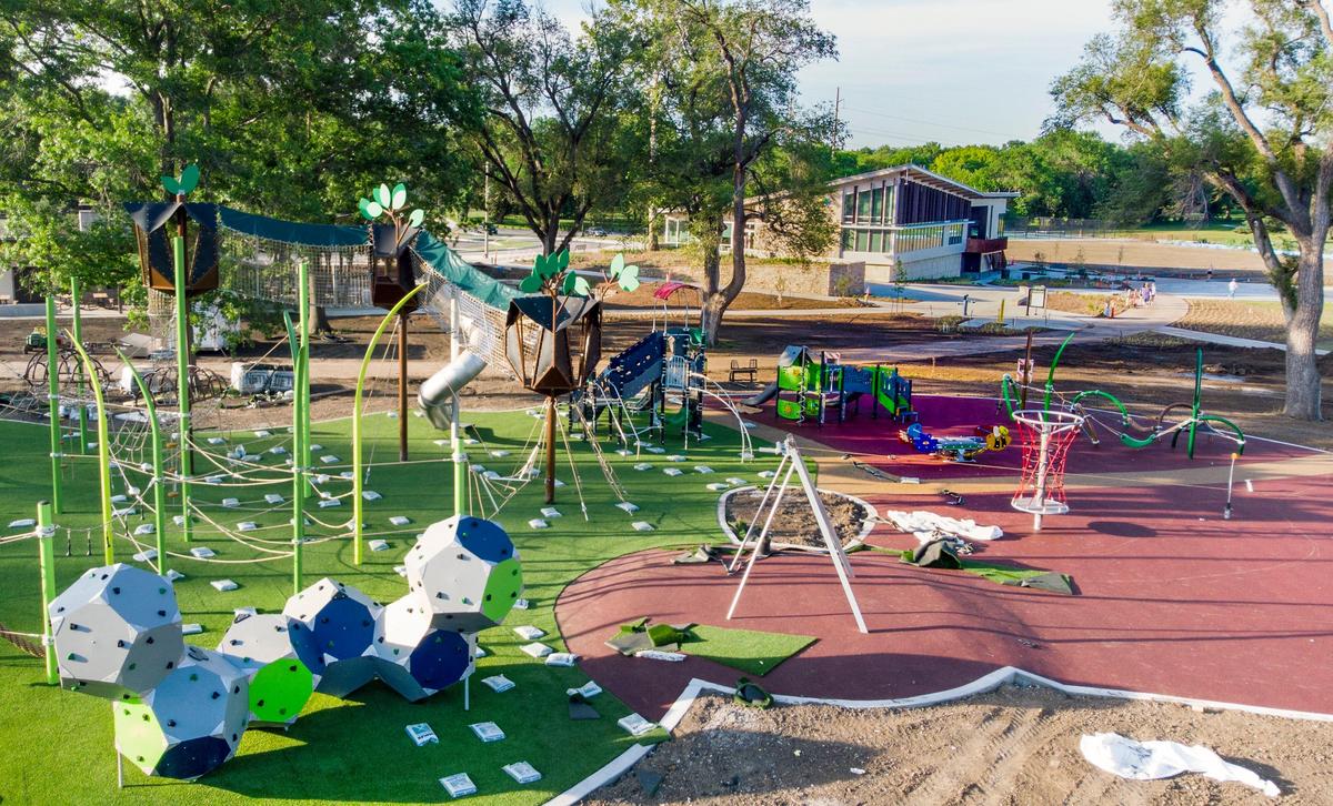 Kids at the 2017 Prairie VillageFest were invited to vote on the design of the playground at Meadowbrook Park. They chose the Tree Line Adventure.