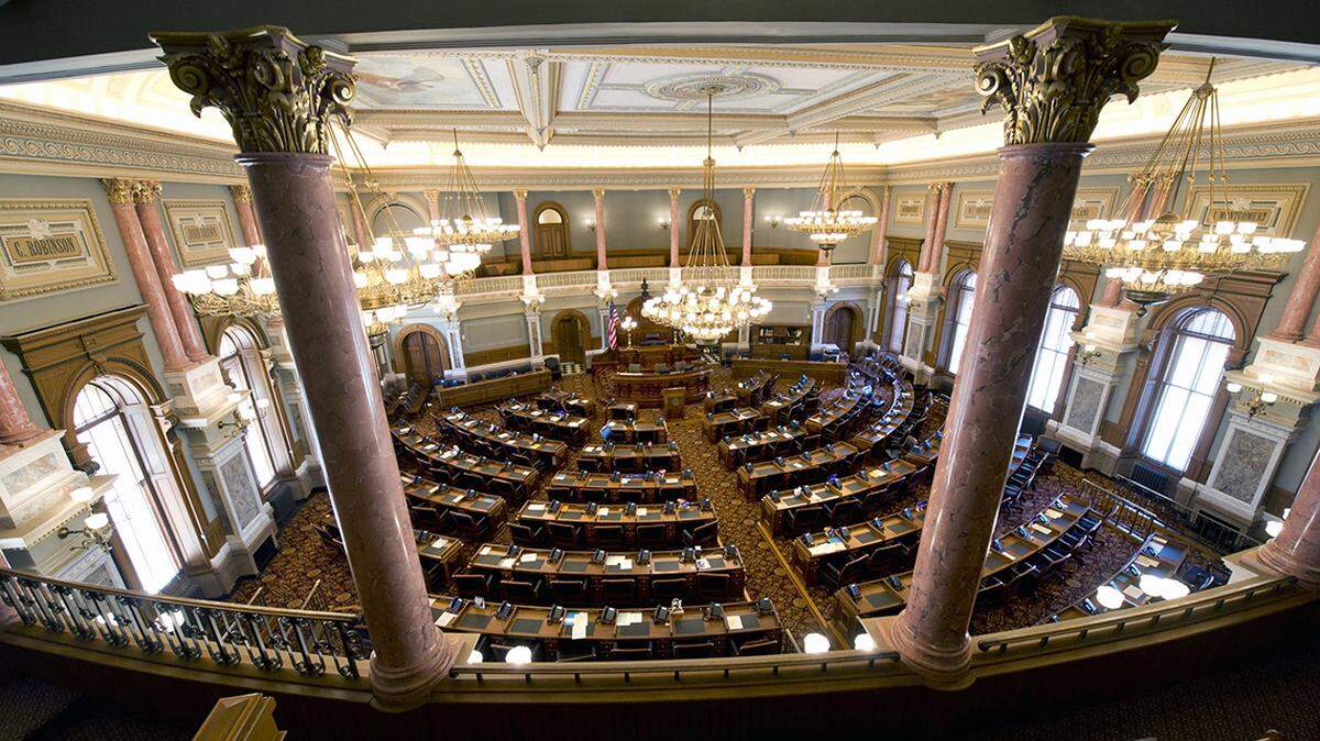 The House chamber at the Statehouse in Topeka