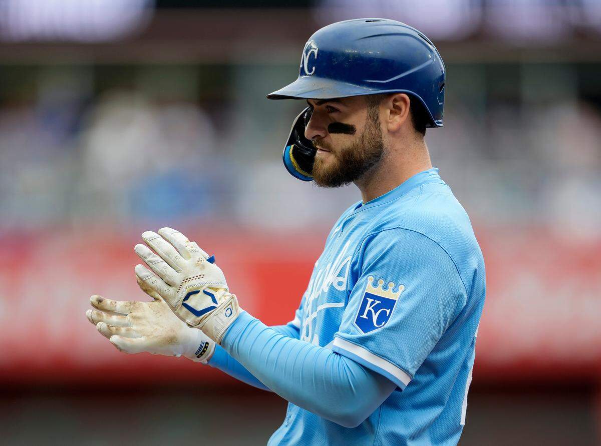 Kansas City Royals center fielder Kyle Isbel singled aboard during the eighth inning of Sunday’s loss to the San Francisco Giants ... but he was left stranded in the series finale at Kauffman Stadium.