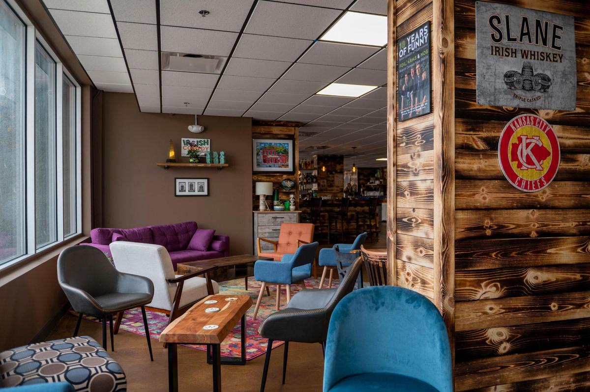 In the Brady & Fox lounge area, customers can “sit back, relax and have a drink, try our whiskeys, come in and have a conversation,” said co-owner Shaun Brady.