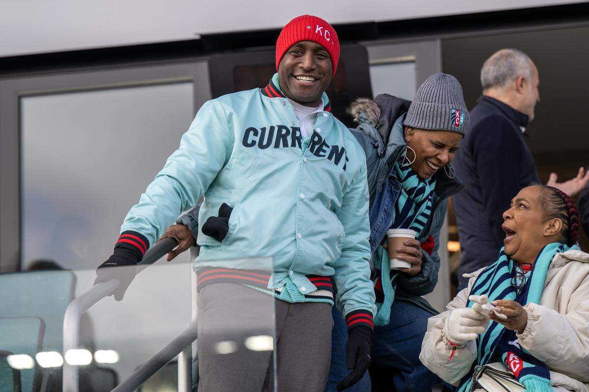 Kansas City Mayor Quinton Lucas attended the KC Current-Gotham NWSL quarterfinal playoff match at CPKC Stadium in Kansas City on Sunday, Nov. 9, 2025.