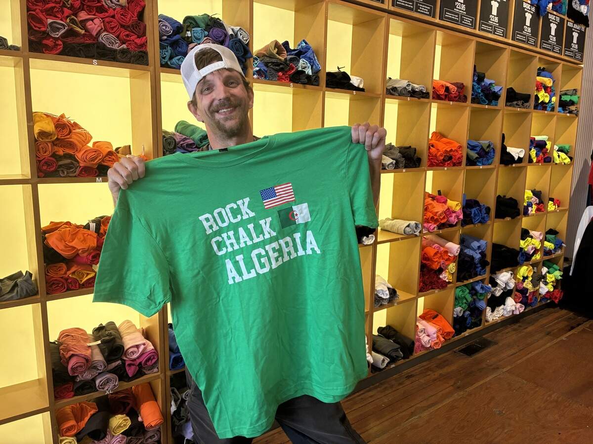 Kevin Herman, 38, of Lawrence, Kansas, wasn’t a soccer fan before the Algerian World Cup team came to town.