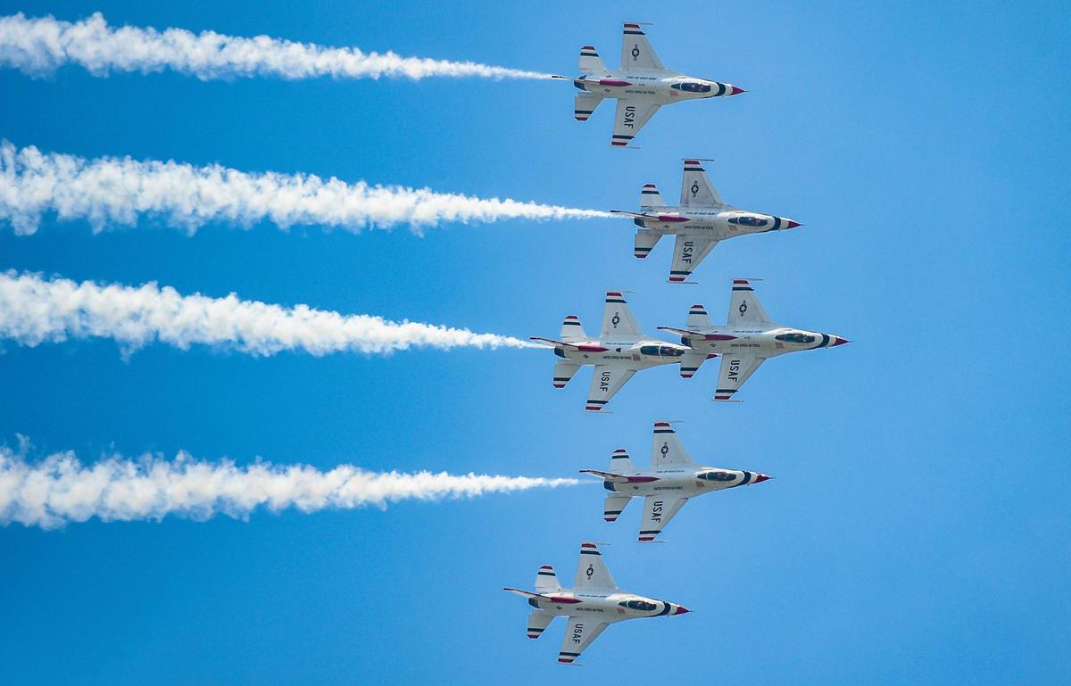 The U.S Air Force Thunderbirds performed at the KC Air Show Saturday, July 3, at the New Century AirCenter in Gardner, Kansas.