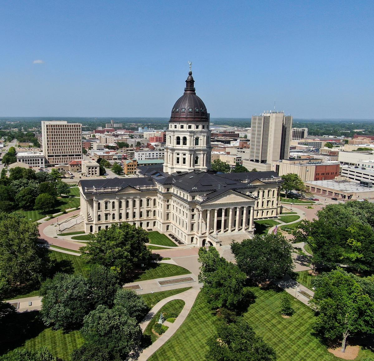 Kansas State Capitol building in Topeka, Kansas.