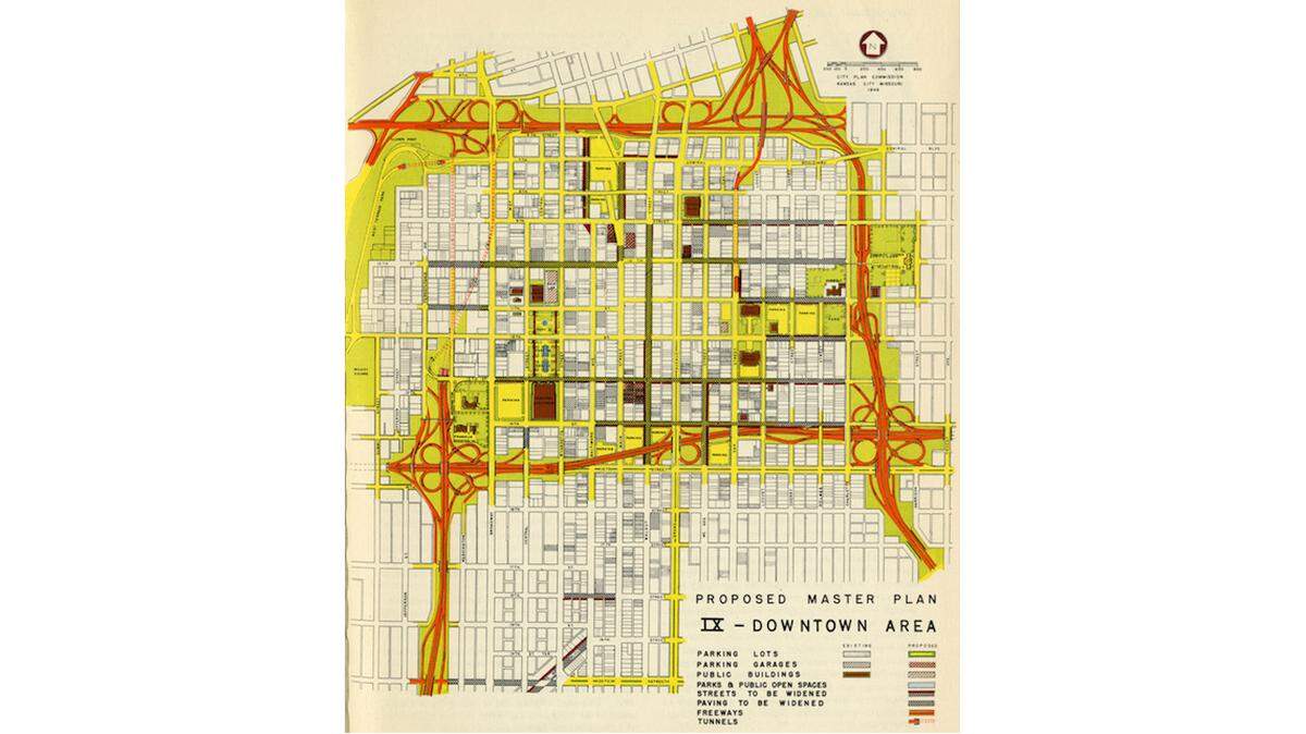 Map of the future Downtown Loop, 1947. 