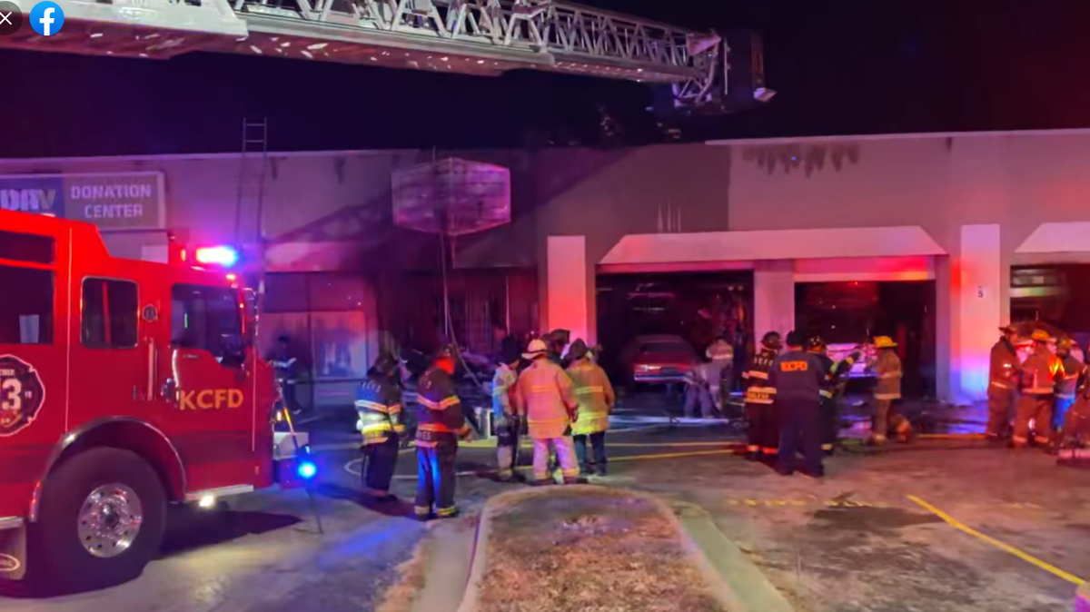 Crews from the Raytown Fire Protection District and the Kansas City Fire Department put out a blaze overnight Monday that damaged two buildings in the 7600 block of Raytown Road.