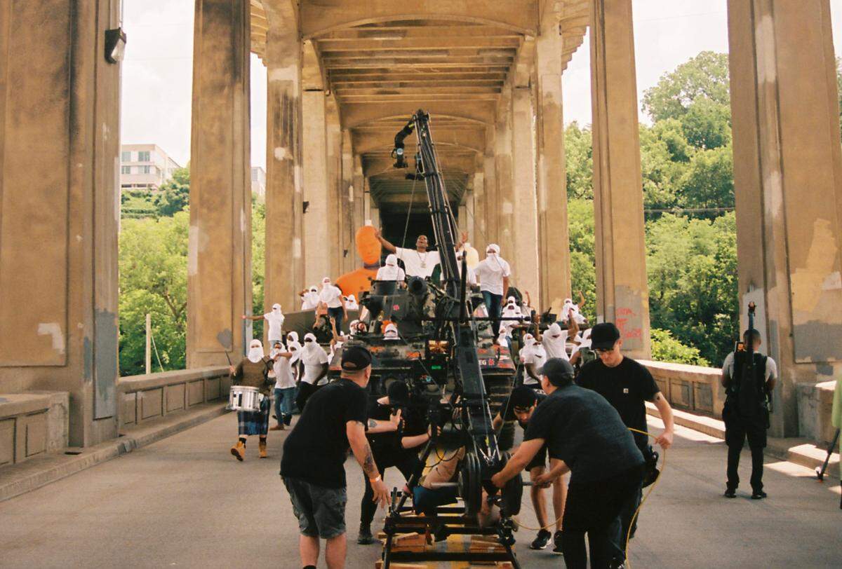 Camera crews filmed New York rapper A$AP Rocky, who used Kansas City’s West Bottoms as the backdrop for the Pharell Williams-produced “Riot (Rowdy Pipe’n)“ music video.